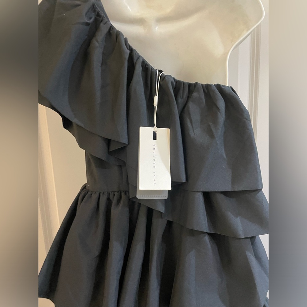 ENDLESS ROSE ONE-SHOULDER RUFFLED MINI DRESS SIZE XS - Picture 8 of 14